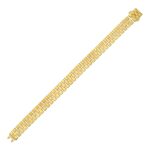 14K Yellow Gold Small Cobblestone Link Bracelet 10 mm