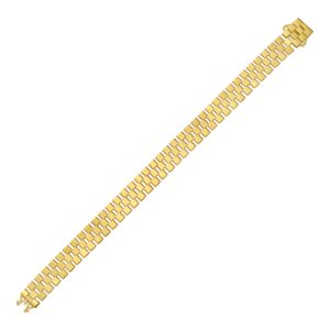 14K Yellow Gold Small Cobblestone Link Bracelet 10 mm