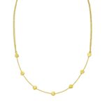 14K Yellow Solid Gold Adjustable Heart Link Necklace 26 Inch