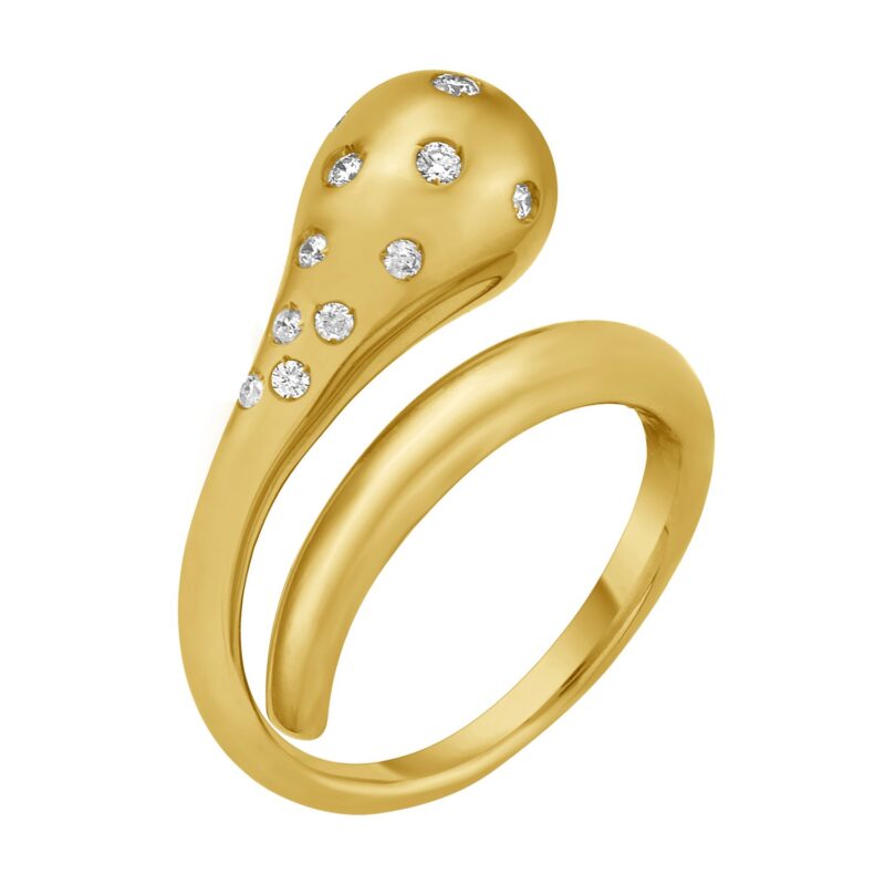 14K Yellow Gold Diamond Cut Stackable Ring 8.4 mm