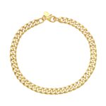 14K Yellow Gold Petite Faceted Cuban Link Chain Bracelet 4.5 mm
