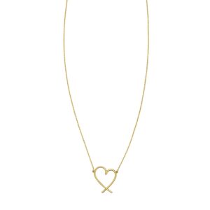 14K Yellow Gold Delicate Heart Necklace
