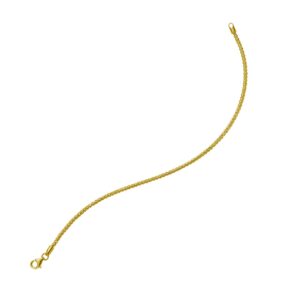 14K Yellow Gold Sparkle Spring Chain Bracelet 2.1 mm 7 Inch 3.5 Gram