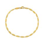 14K Yellow Gold Flat Pebble Link Bracelet 2.5 mm