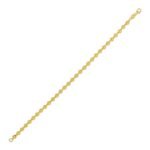 14K Solid Yellow Gold Disco Diamond-Cut Bead Bracelet – 7 in (18 cm), 4 mm Wide
