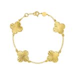 14K Yellow Gold Clover Bracelet
