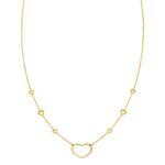 14K Yellow Gold Open Heart Station Necklace 14K Yellow Gold Open Heart Station Necklace