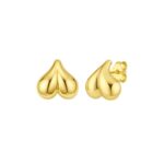 14K Yellow Gold Puffed Bubble Heart Stud Earrings 14K Yellow Gold Puffed Bubble Heart Stud Earrings