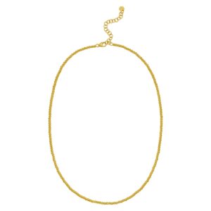 14K Yellow Gold Bead Chain Necklace Lobster Clasp 2.3 mm