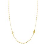 14K Yellow Gold Rosary Necklace 17 Inch Spring Clasp