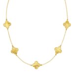 14K Yellow Gold Four Leaf Clover Necklace 14K Yellow Gold Four Leaf Clover Necklace