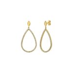 14K Two Tone Gold Diamon Oro Marquise Earrings