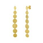 14K Yellow Gold Hammered Pebble Earrings