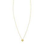 14K Yellow Gold Puffed Mini Clover Pendant Necklace