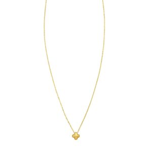 14K Yellow Gold Puffed Mini Clover Pendant Necklace