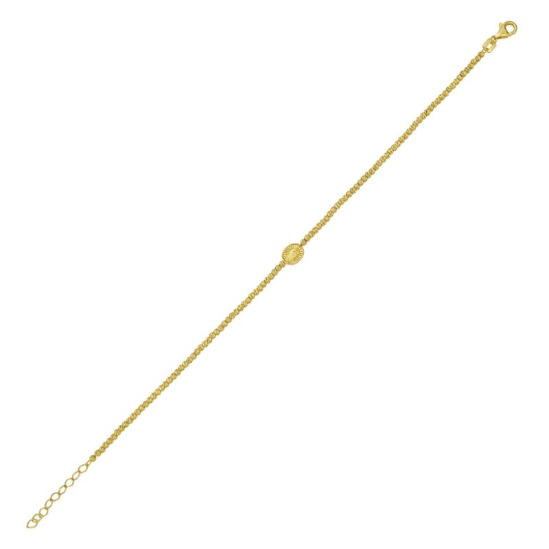 14K Gold Virgin Mary Bracelet