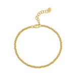 14K Yellow Gold Bead Chain Bracelet 2.3 mm 7.5 Inch