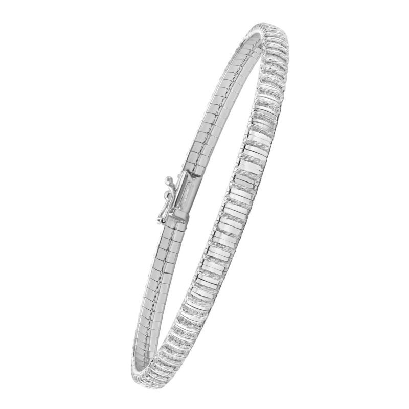 14K White Gold Mini Diamante Bracelet 4 mm