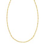 14K Yellow Gold Flat Pebble Link Necklace 2.5 mm