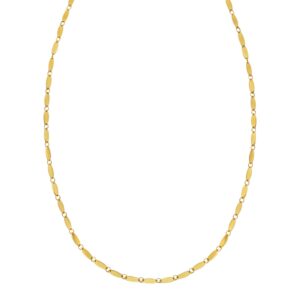 14K Yellow Gold Flat Pebble Link Necklace 2.5 mm
