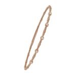 14K Solid Rose Gold Classic Beaded Bracelet 7 Inch 18 cm