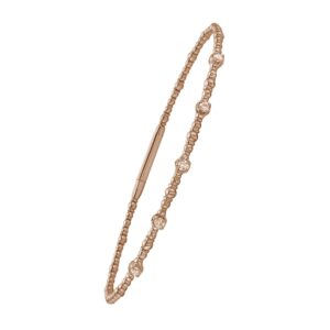 14K Solid Rose Gold Classic Beaded Bracelet 7 Inch 18 cm