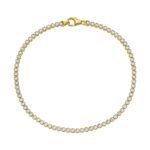 14K Two Tone Gold Diamon Oro Tennis Bracelet 2.4 mm