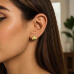 Real 14K Yellow Gold Puffed Bubble Heart Stud Earrings Real 14K Yellow Gold Puffed Bubble Heart Stud Earrings