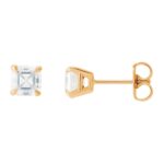 0.5 Carat Asscher Cut Diamond Stud Earrings 14K Rose Gold 0.5 Carat Asscher Cut Diamond Stud Earrings 14K Rose Gold