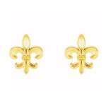 14K Gold Fleur de Lis Stud Earrings