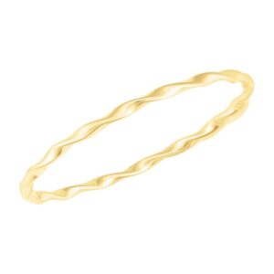 14K Gold Twisted Bangle Bracelet 4mm