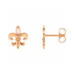 14K Rose Gold Fleur de Lis Stud Earrings