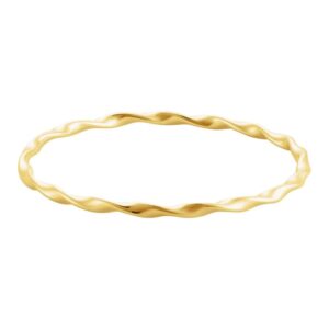 14K Yellow Gold Twisted Bangle Bracelet 4mm