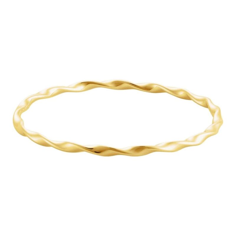 14K Yellow Gold Twisted Bangle Bracelet 4mm
