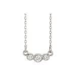 3 Stone Horizontal Diamond Necklace 14K White Gold 1 8 CTW 3 Stone Horizontal Diamond Necklace 14K White Gold 1 8 CTW