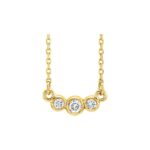 3 Stone Horizontal Diamond Necklace 14K Yellow Gold 1 8 CTW 3 Stone Horizontal Diamond Necklace 14K Yellow Gold 1 8 CTW