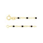 Adjustable Black Enamel Beaded Chain All Sizes 14K Yellow Gold Adjustable Black Enamel Beaded Chain All Sizes 14K Yellow Gold