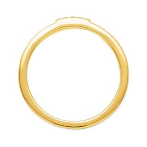 Black Enamel Diamond Stackable Ring 14K Gold