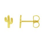 Cactus Stud Earrings 14K Yellow Gold