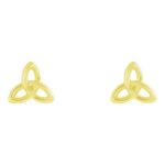 Celtic Trinity Knot Stud Earrings 14K Gold