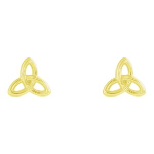 Celtic Trinity Knot Stud Earrings 14K Gold