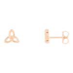 Celtic Trinity Knot Stud Earrings 14K Rose Gold