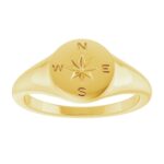 Compass Signet Ring 14K Yellow Gold