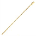 2.5 mm 14K Tri-Color Gold Pave Valentino Chain Necklace