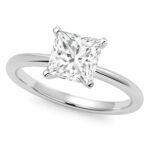 5 Carat Princess Cut Lab Grown Diamond Solitaire Ring in 14K White Gold