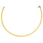 Reversible Omega Chain Necklace 4 mm 14K Yellow Gold And Silver