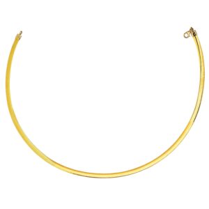 Reversible Omega Chain Necklace 4 mm 14K Yellow Gold And Silver