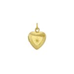 Heart Locket Pendant 12 mm 14K Yellow Gold