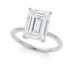 5 Carat Emerald Cut Lab Grown Diamond Solitaire Ring in 14K White Gold 5 Carat Emerald Cut Lab Grown Diamond Solitaire Ring in 14K White Gold