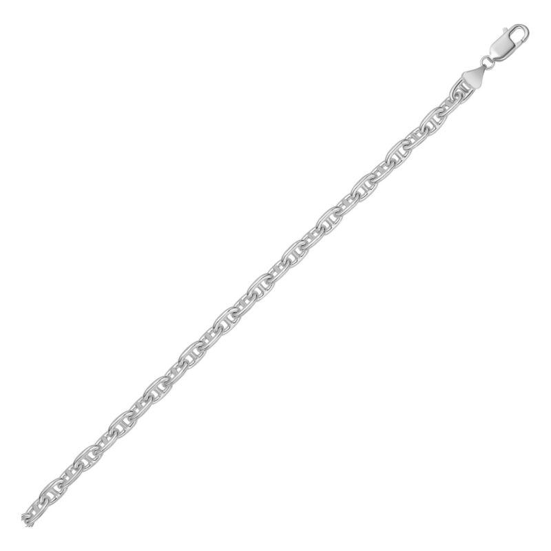 Sterling Silver Anchor Chain Bracelet 6.4 mm